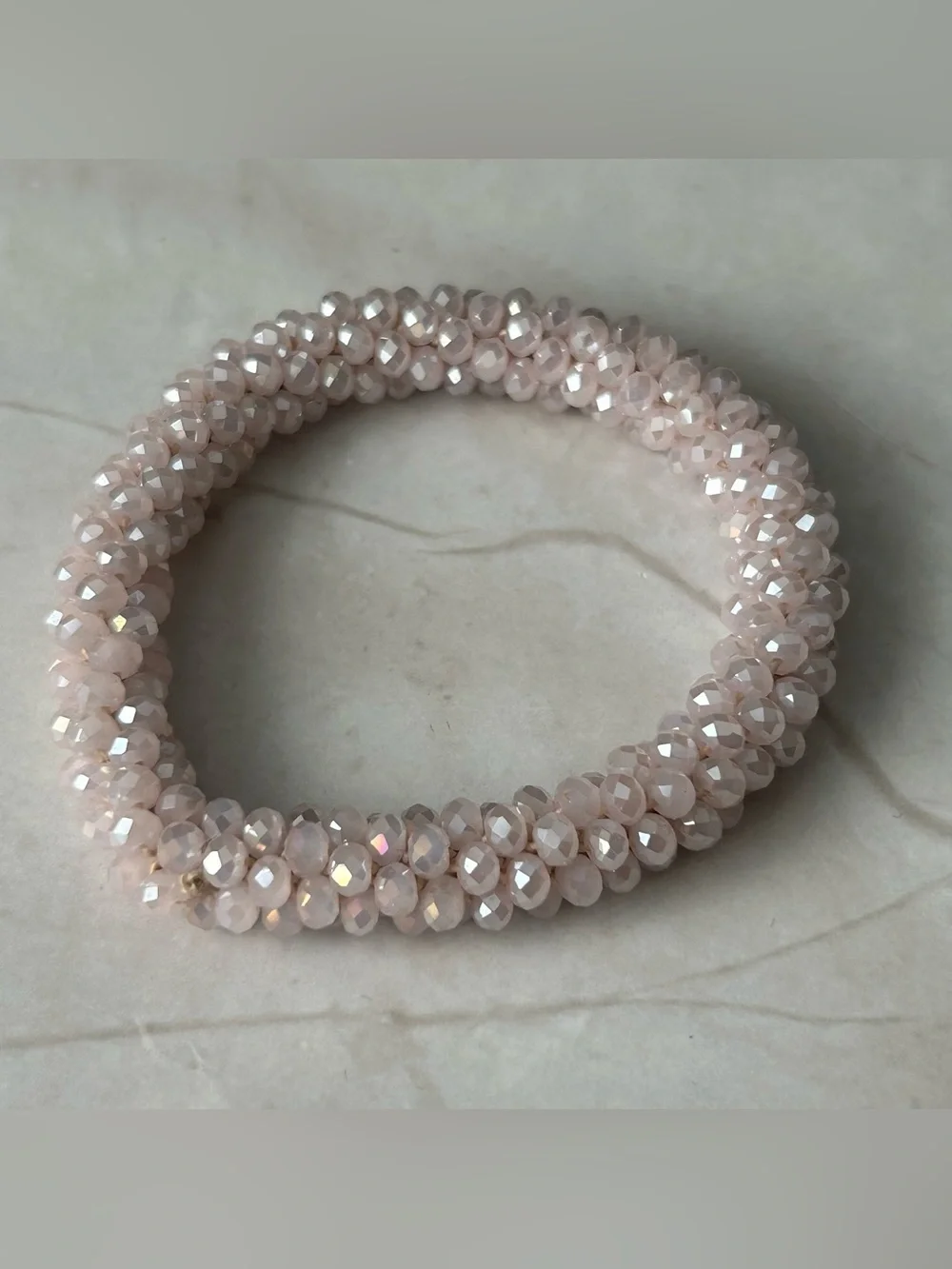 Delicate Blush Crystal Stretch Bracelet